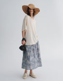 Floral A-Line Midi Skirt