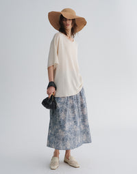 Floral A-Line Midi Skirt