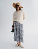 Floral A-Line Midi Skirt