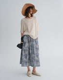 Floral A-Line Midi Skirt