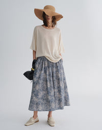 Floral A-Line Midi Skirt
