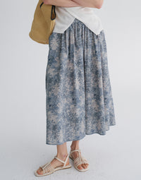 Floral A-Line Midi Skirt