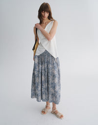 Floral A-Line Midi Skirt