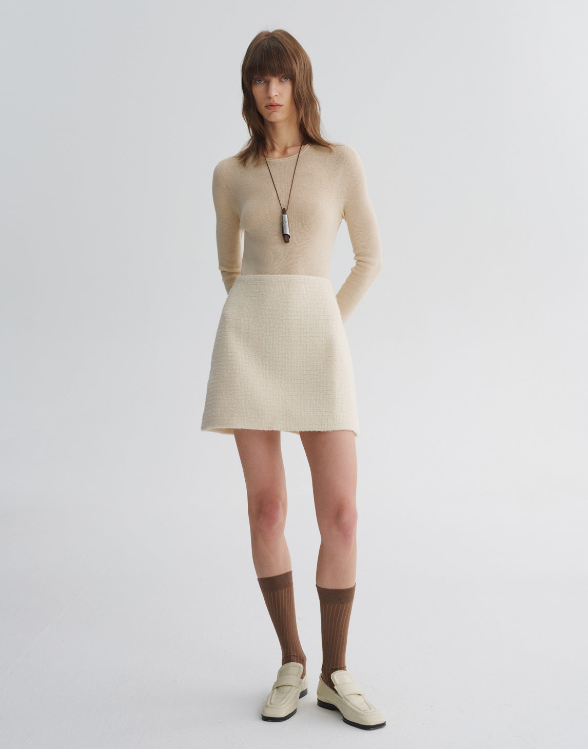 Tailored A-Line Mini Skirt