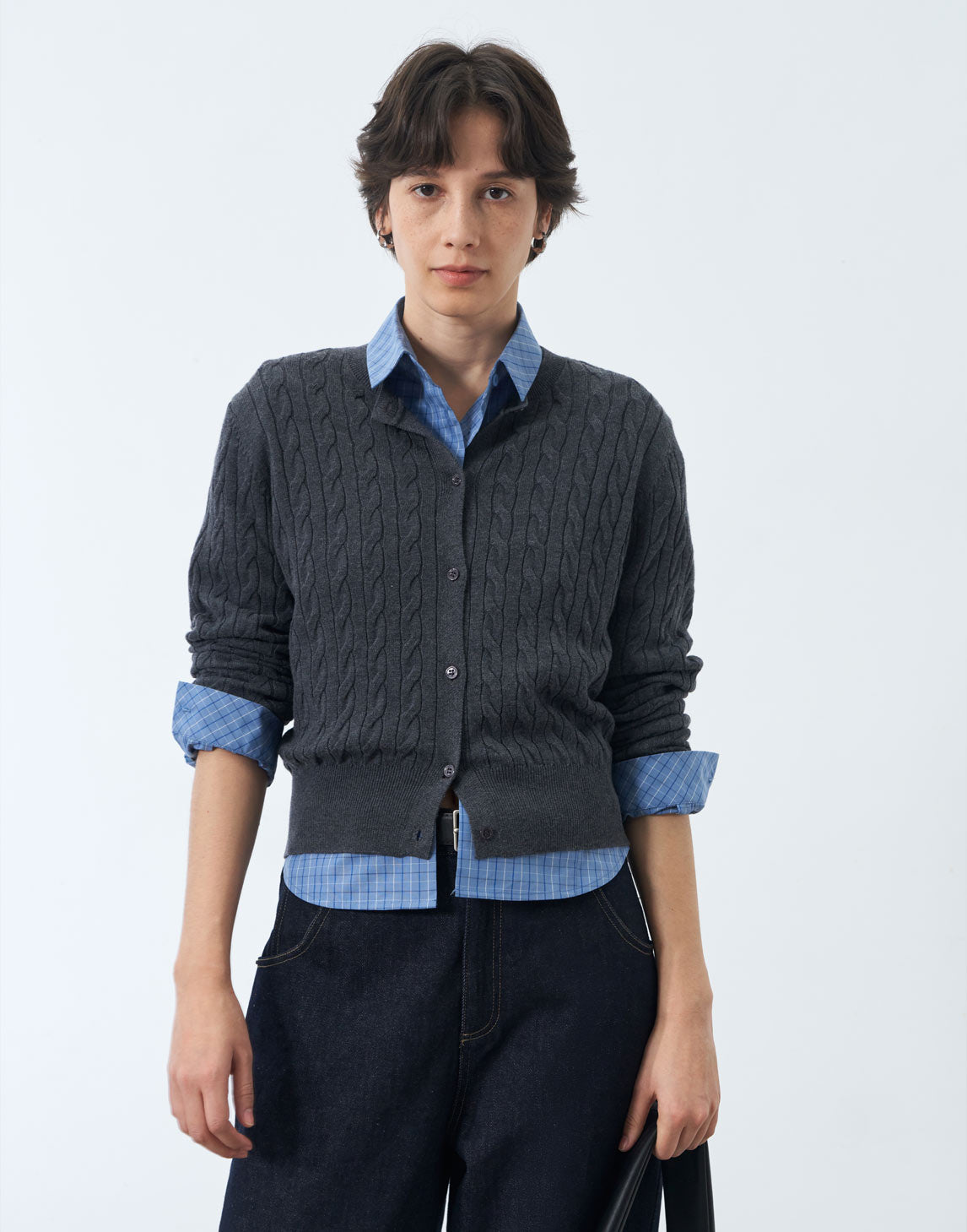 Texturierter Strickcardigan