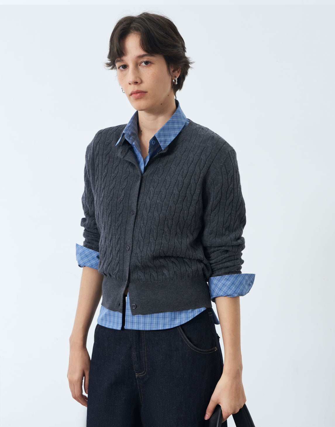 Texturierter Strickcardigan