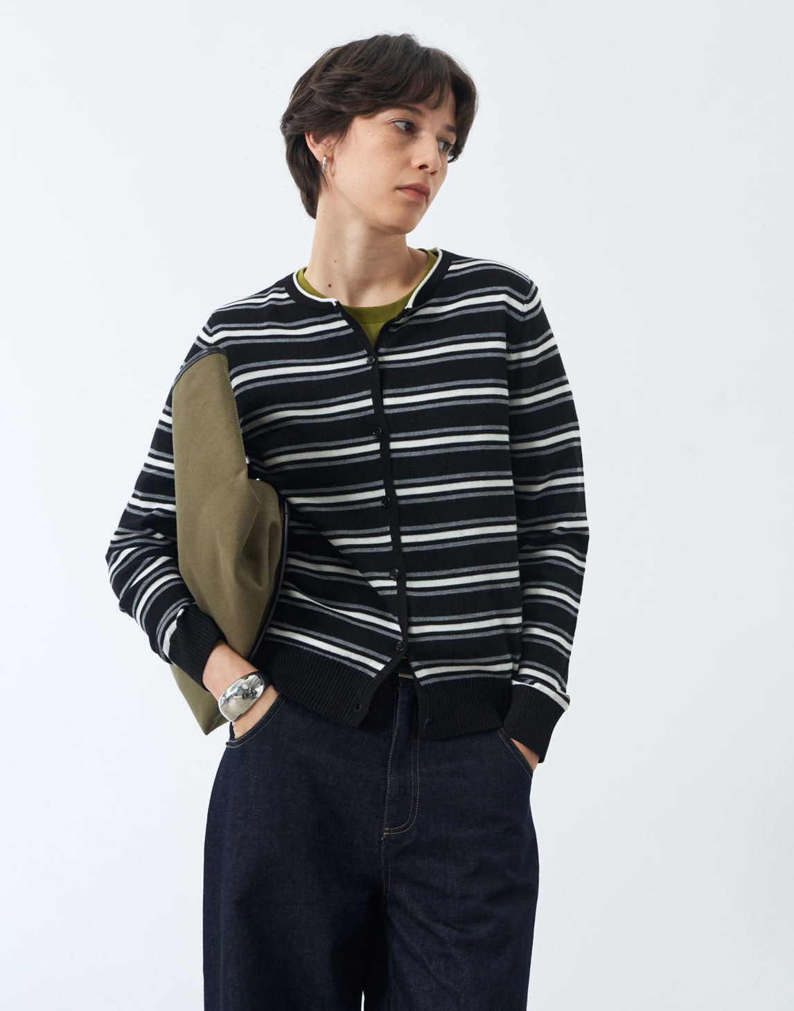Cardigan à rayures urbaines