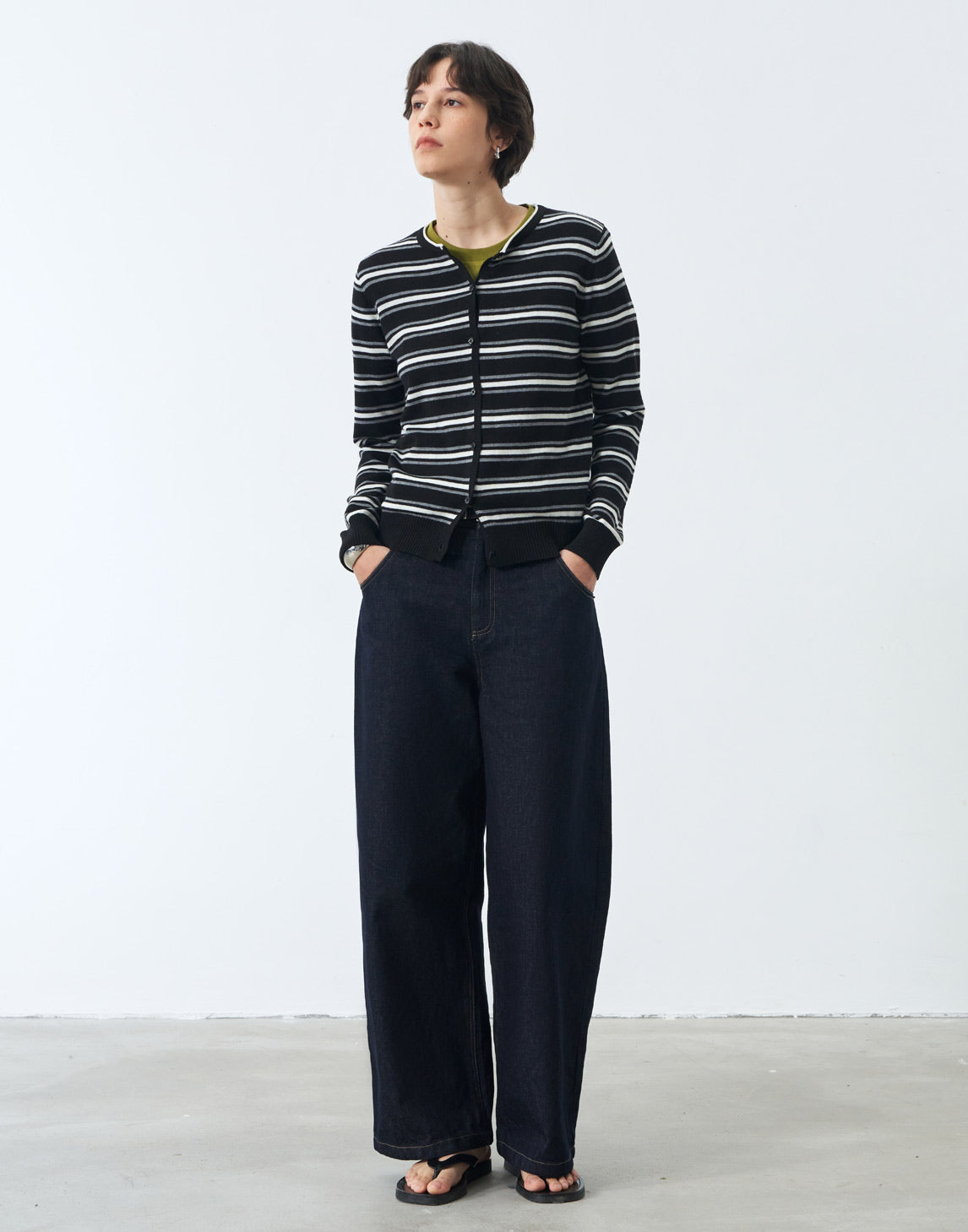 Cardigan à rayures urbaines