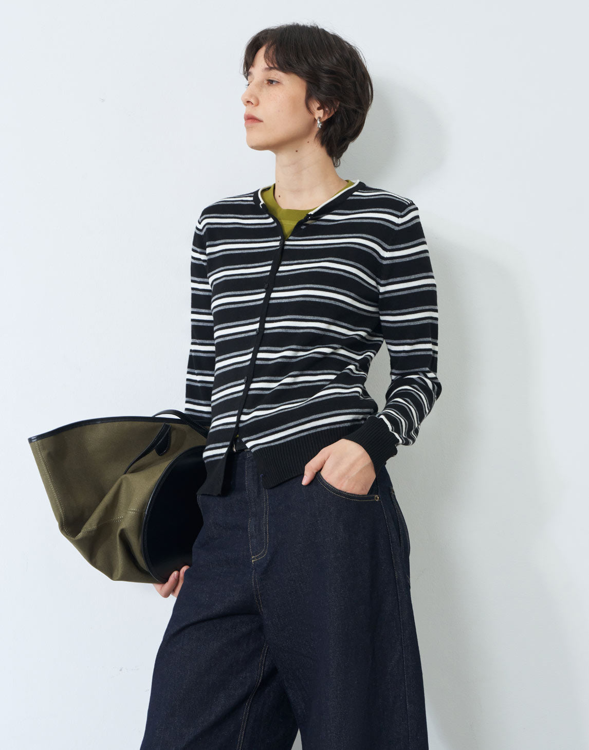 Cardigan à rayures urbaines