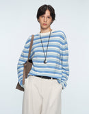 Oversized Contrast - colored Striped Knitted Sweater