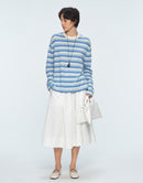 Oversized Contrast - colored Striped Knitted Sweater