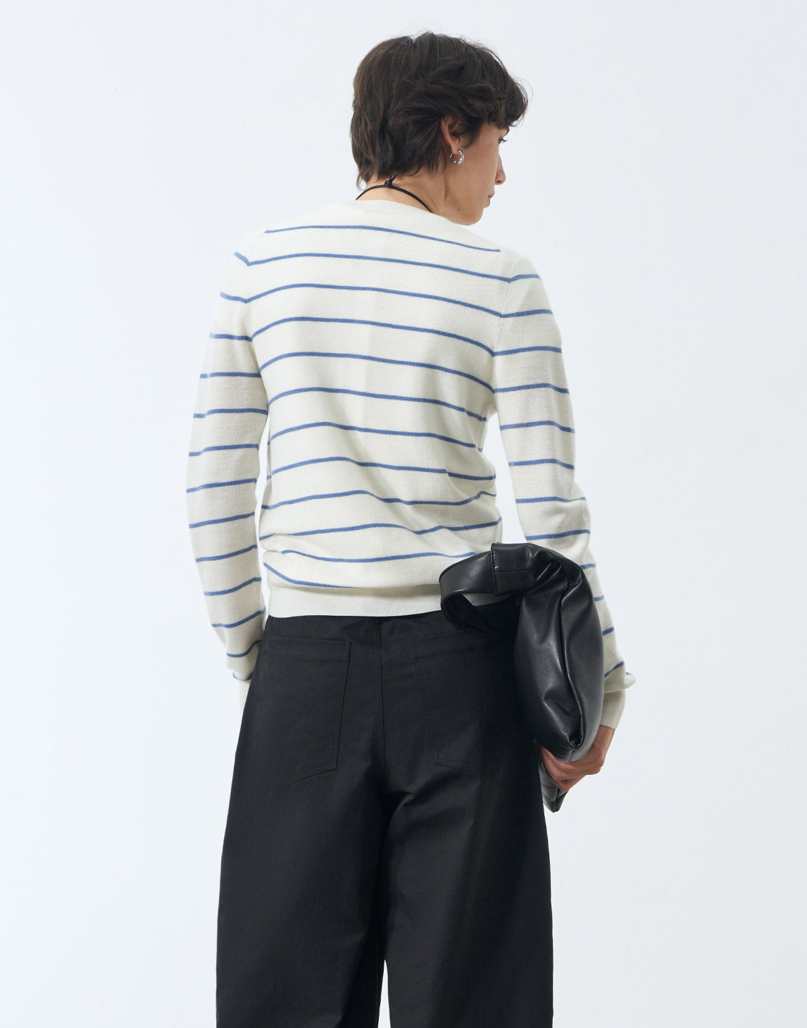 Cardigan décontracté en maille rayée
