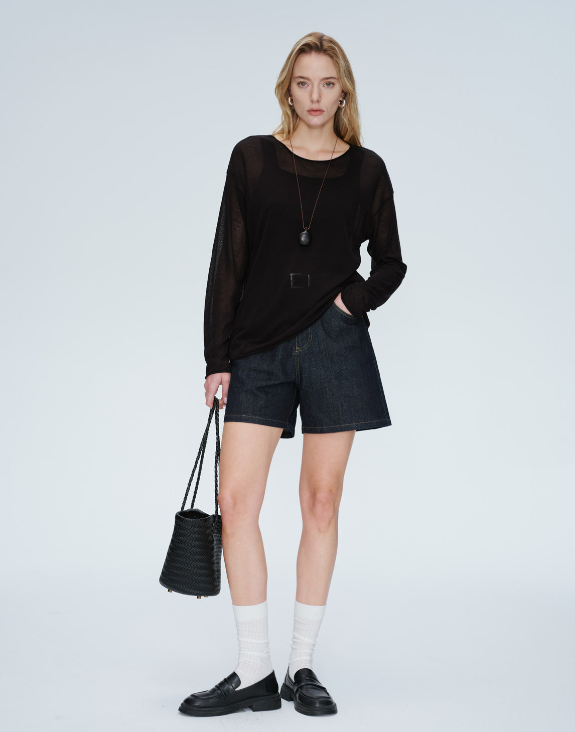 Sage H-Line Knit Pullover