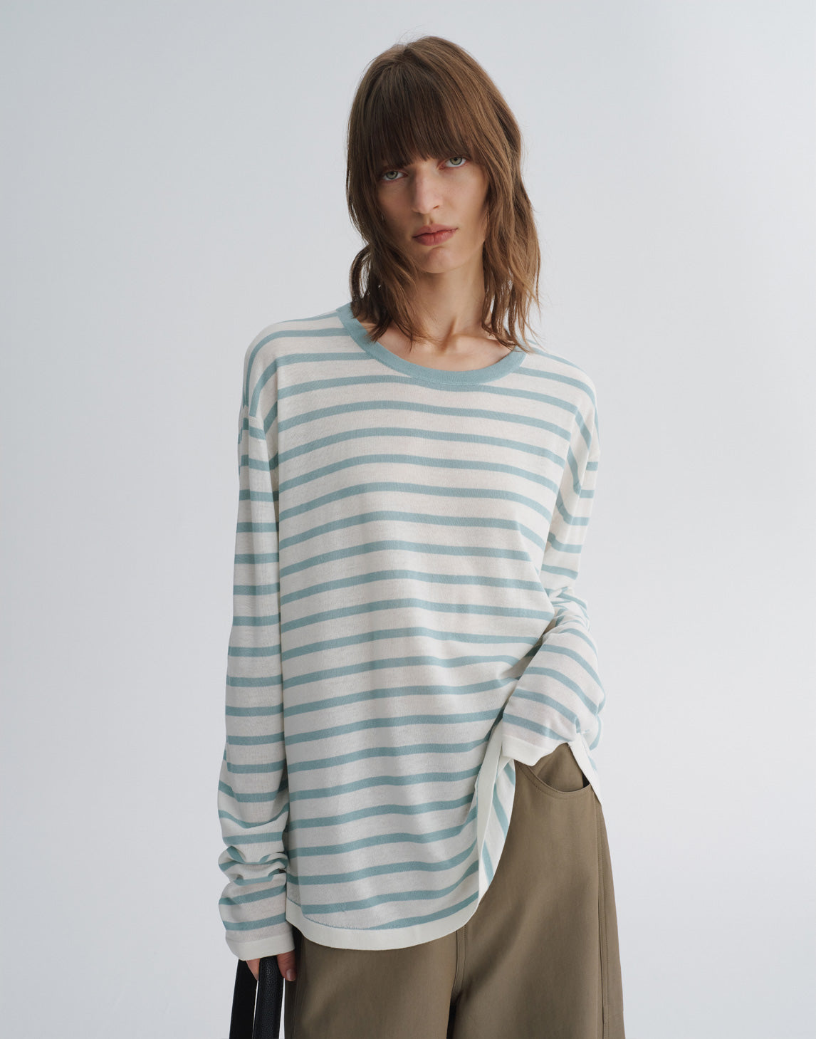 green-white striped / S