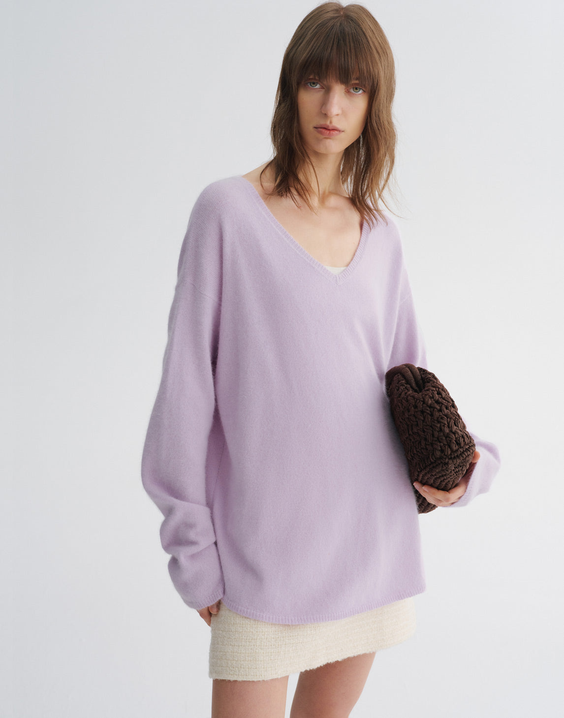 Maglione Pullover in Lana con Scollo a V