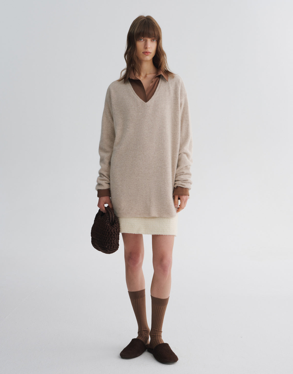 Maglione Pullover in Lana con Scollo a V