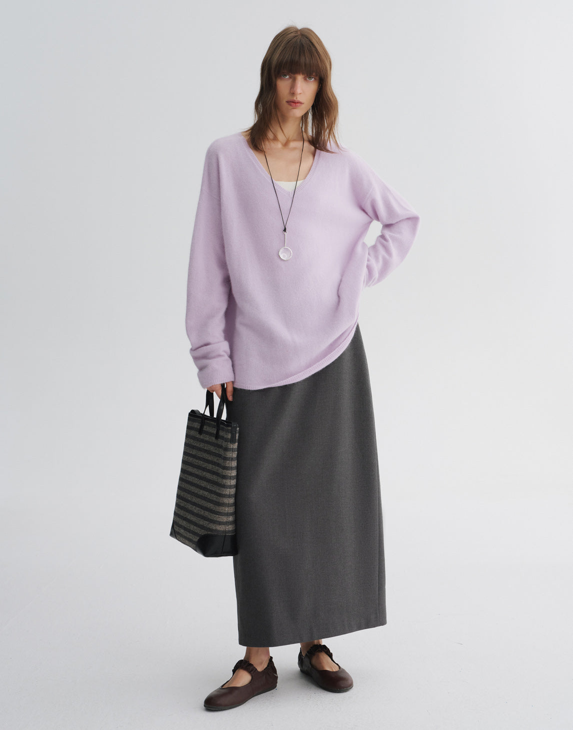 Maglione Pullover in Lana con Scollo a V