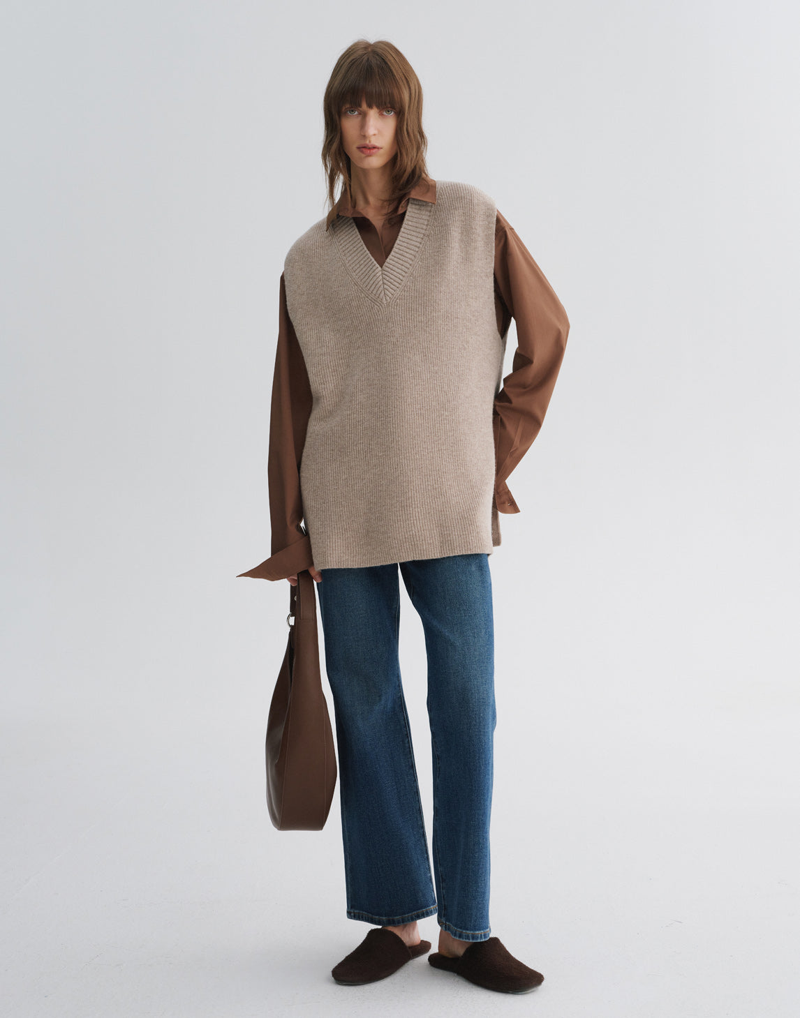 Gilet en maille de laine mérinos