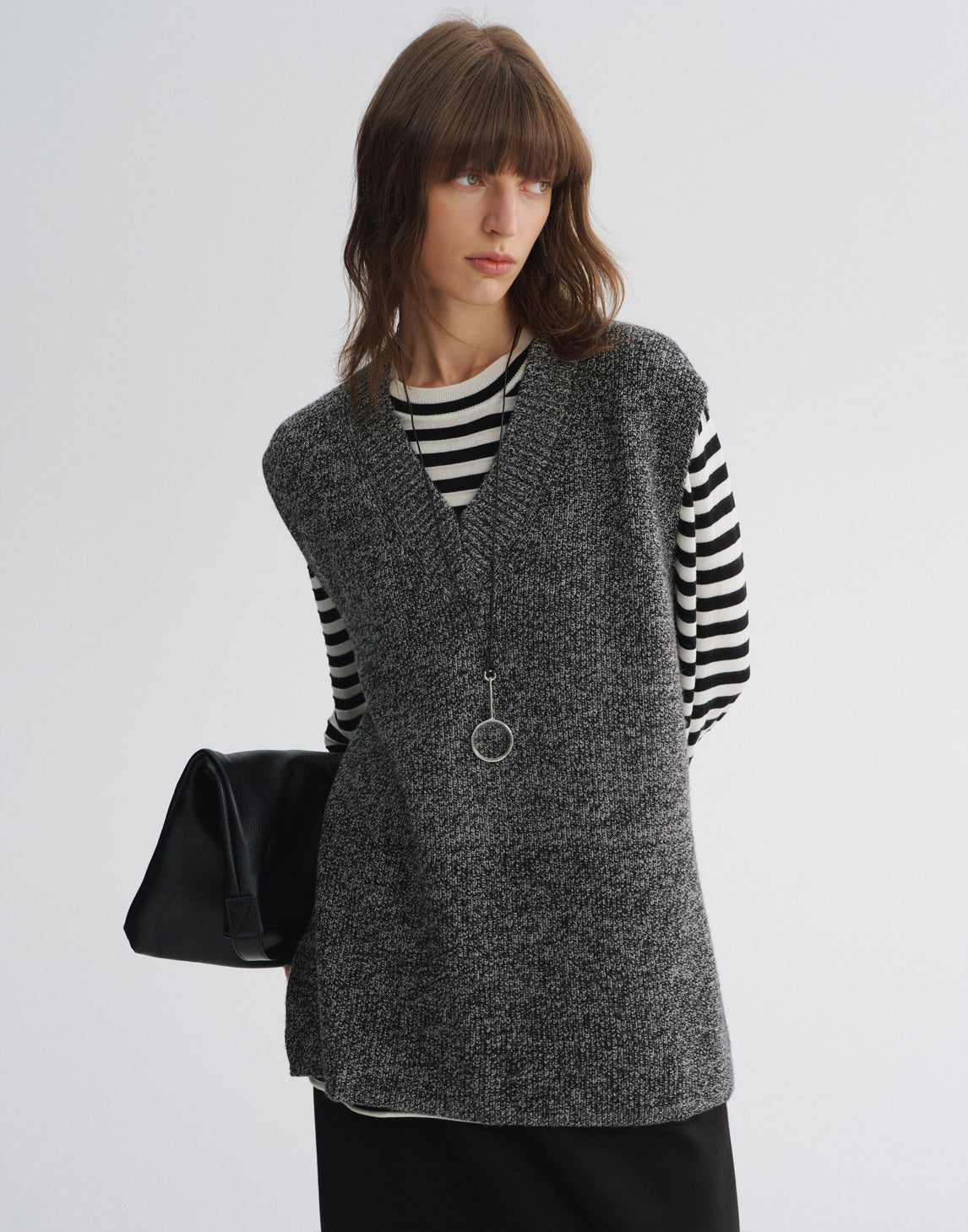 Gilet en maille de laine mérinos