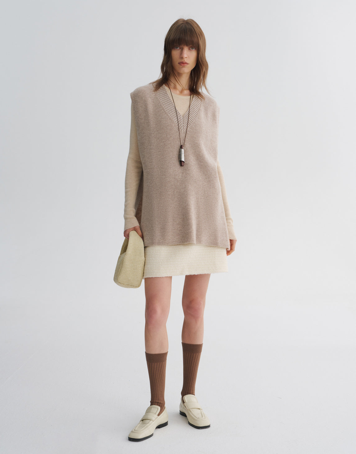 Gilet en maille de laine mérinos