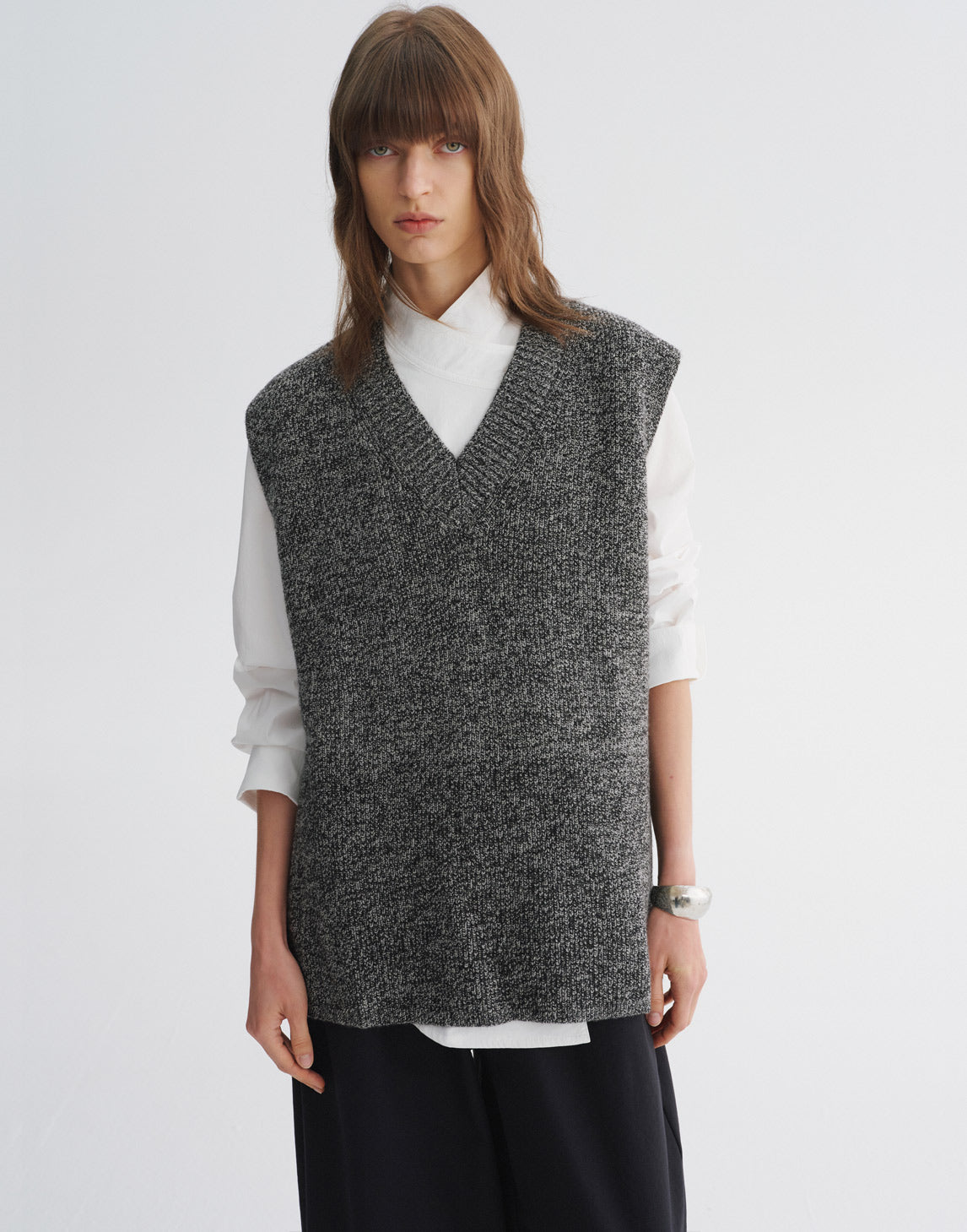Gilet en maille de laine mérinos