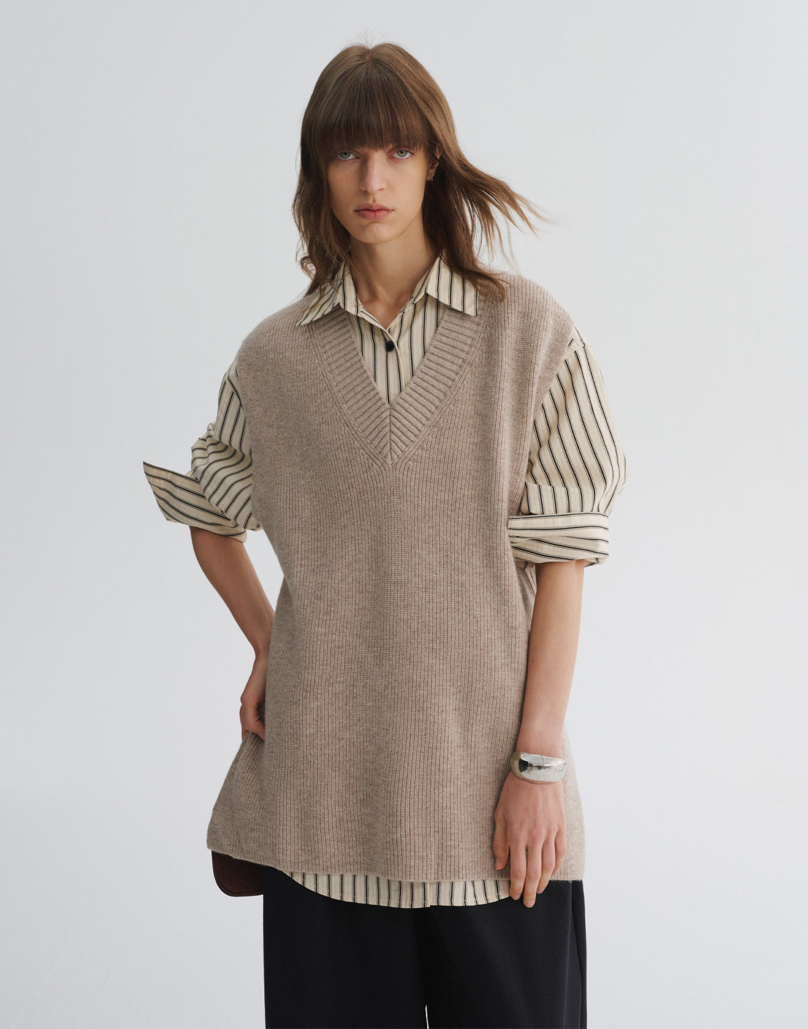Gilet en maille de laine mérinos