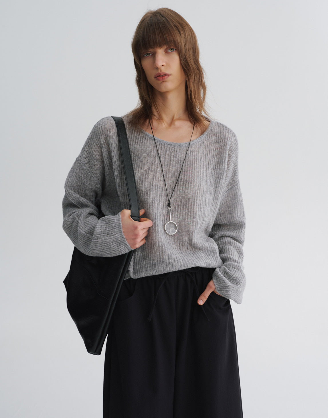 Pull décontracté à épaules tombantes