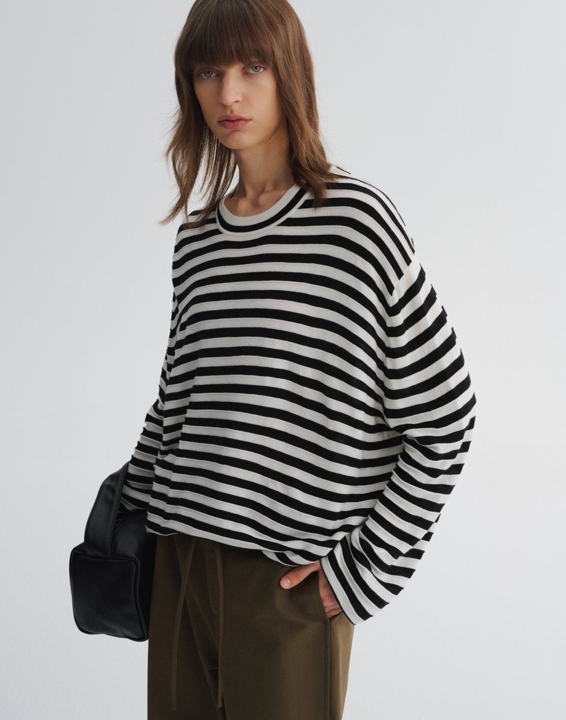 Striped Knit Pullover Sweater