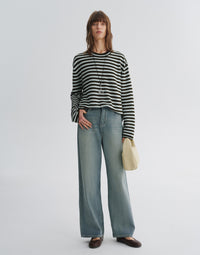 Striped Knit Pullover Sweater