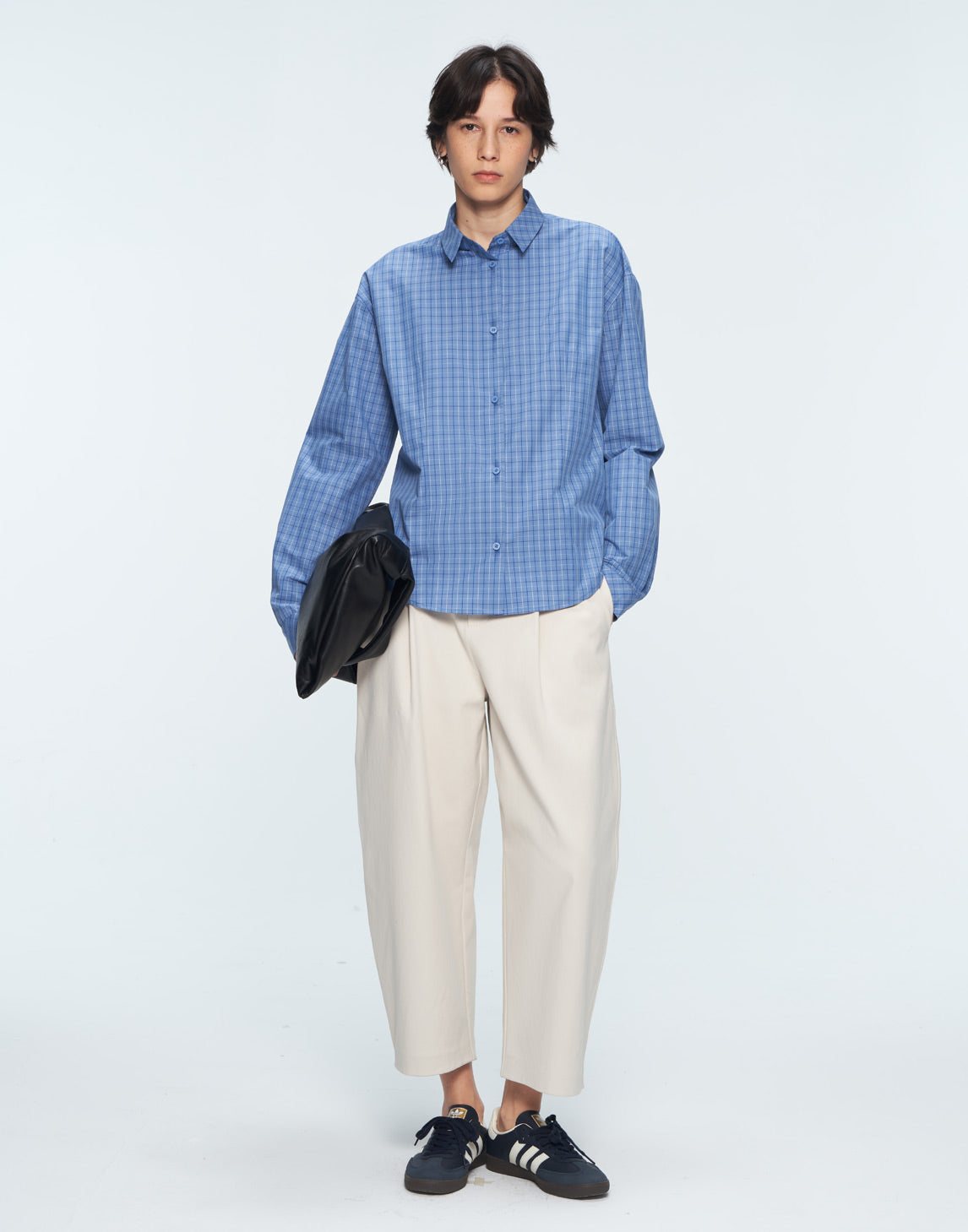 Contemporary Checkered Button-Up