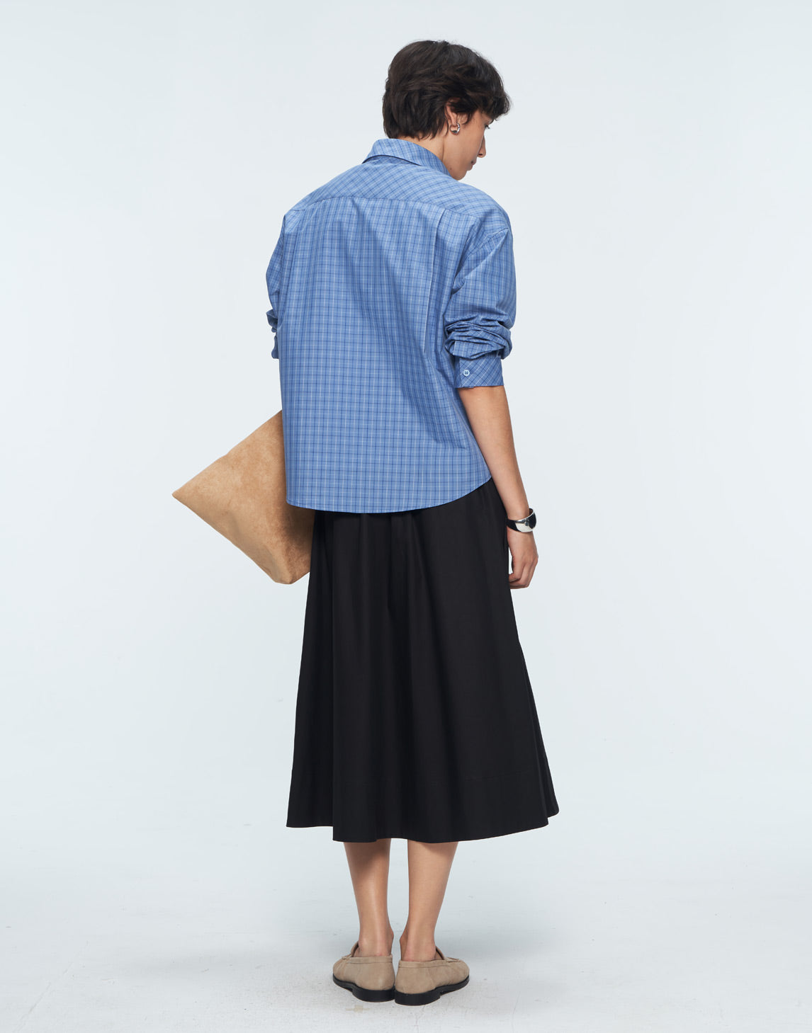 Contemporary Checkered Button-Up