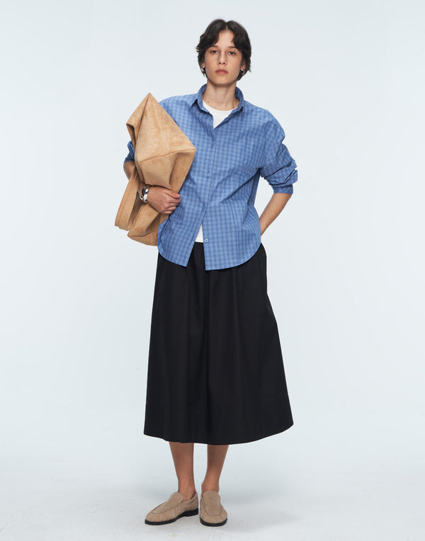 Contemporary Checkered Button-Up