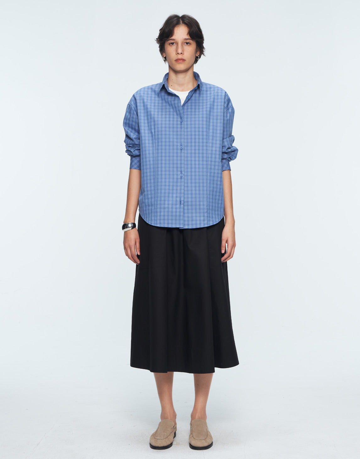 Contemporary Checkered Button-Up