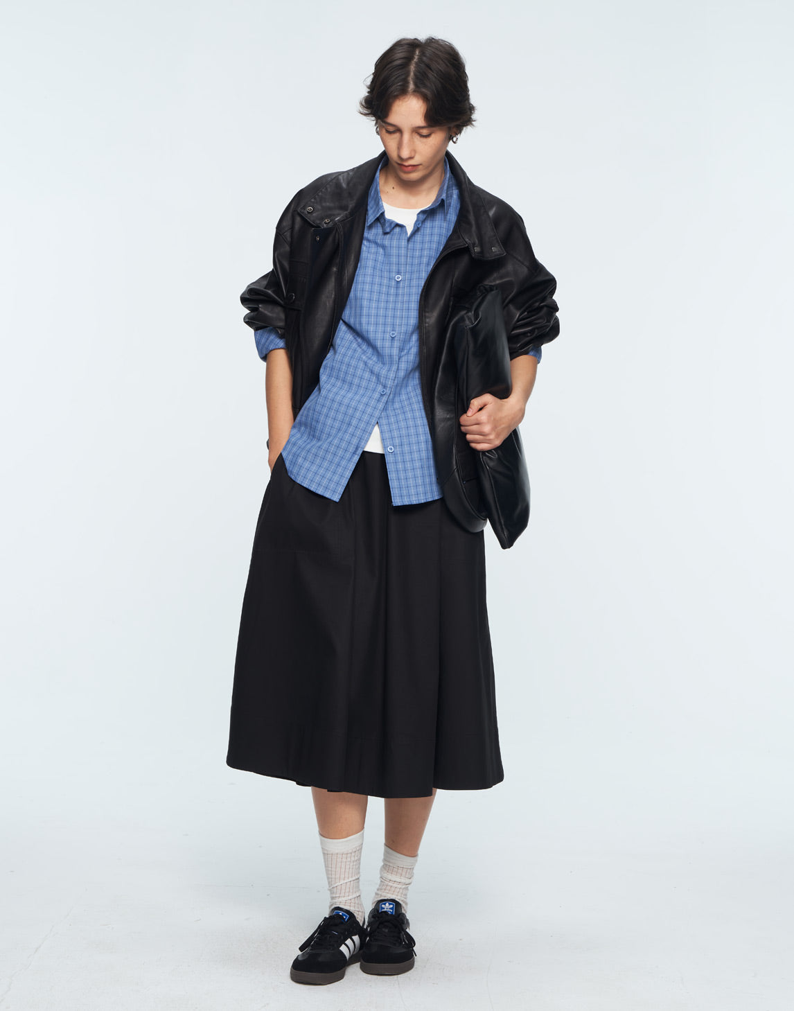 Contemporary Checkered Button-Up