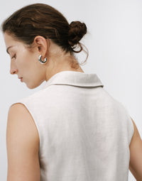 Sophisticated Sleeveless Polo Top