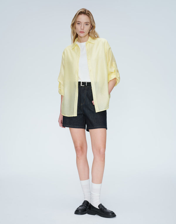 Chemise en soie et lin Sunrise