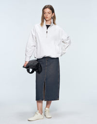 Long - staple Cotton Stand - collar Jacket