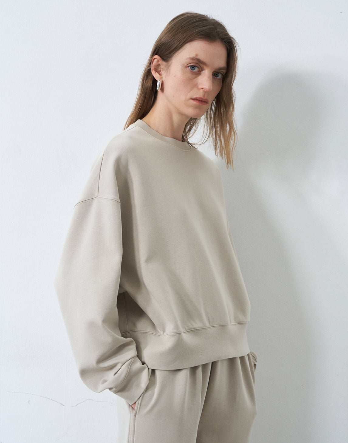 Wool - Modal Blend Knitted Sweatshirt