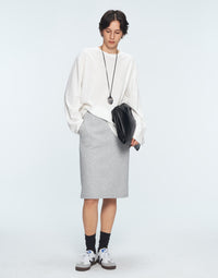 250G Pique Knit knee - length skirt