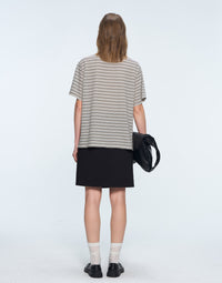 Tencel - Cotton Striped Knitted T - Shirt