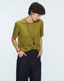 Modal and Mulberry Silk Blend Drop - Shoulder T - Shirt