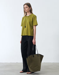 Modal and Mulberry Silk Blend Drop - Shoulder T - Shirt