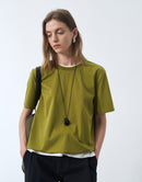 Modal and Mulberry Silk Blend Drop - Shoulder T - Shirt