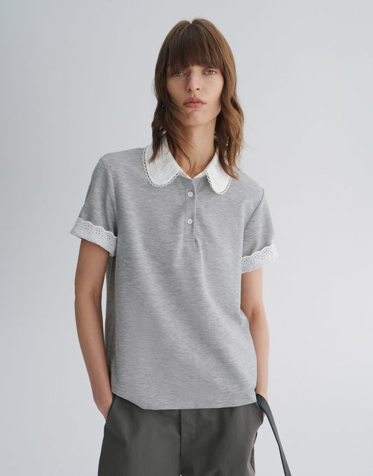 Knit Short-Sleeve Polo Shirt