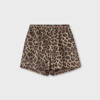 Leopard Sheepskin Mini Shorts