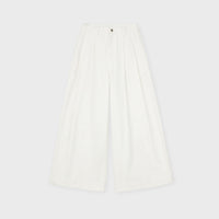 Cotton Twill Wide-Leg Pants