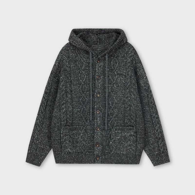 Chicer Oversize-Strickcardigan mit Zopfmuster