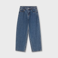 Pocketed Heavyweight Denim Nine Pants Blue