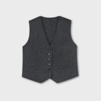 Double Face Cropped Wool Vest