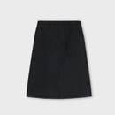 Black Slit Belted Denim Half Skirt